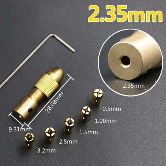 7Pcs Brass Micro Twist DIY Hobby Model Tool Mini Metal Chuck Drill Collet Set