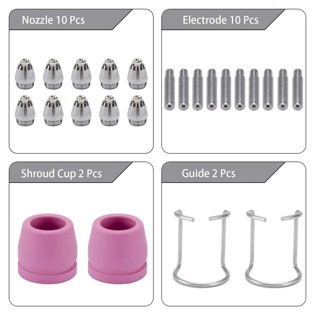 Расходные материалы для плазменной резки Электродные сопла Комплект чашек Оцинкованная медь Керамика SG-55 AG-60 WSD-60P Расходные материалы