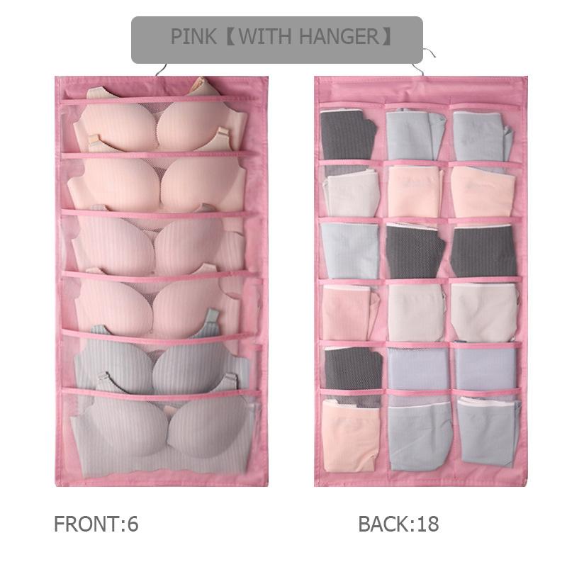 Сумка для хранения нижнего белья Подвесная сумка Настенный двусторонний шкаф для одежды Домашние носки Подвесная сумка для бюстгальтера