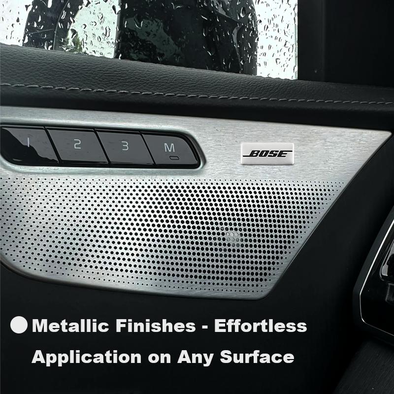 Car tto decorative stickers, speaker center console stickers, personalized metal aluminum badge stickers for car interiors