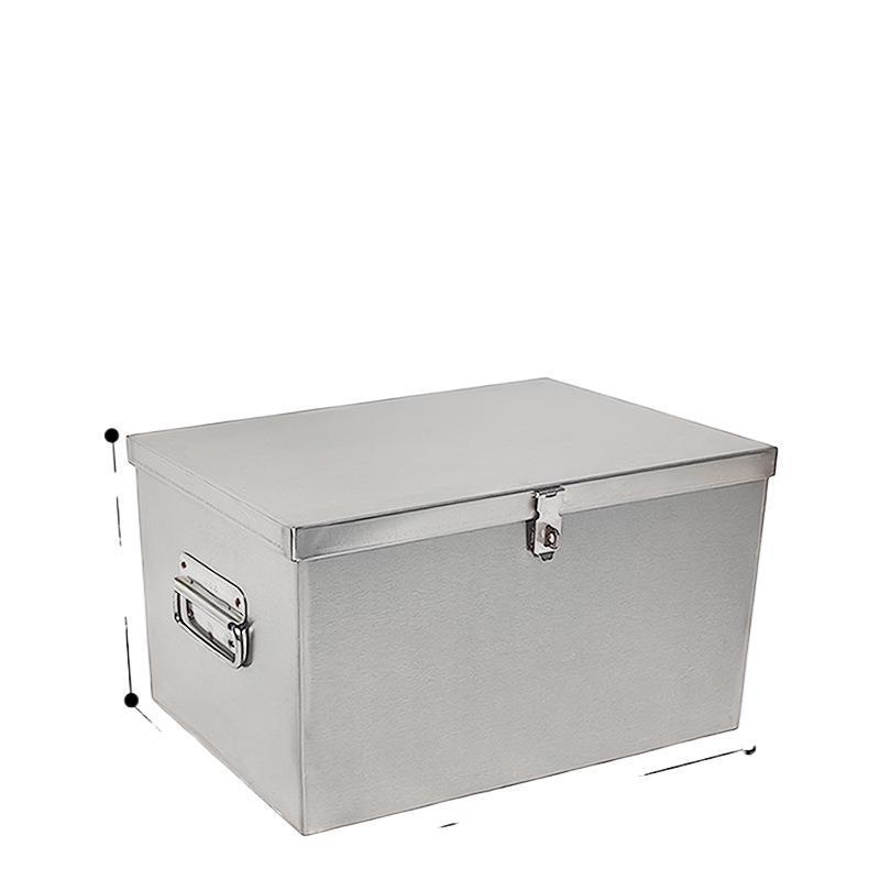Lockable Rectangular Stainless Steel Toolbox with Thickened Construction
