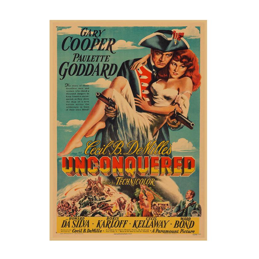 Ретро европейско-американский иллюстративный кинопостер для бара, кафе, ресторана или магазина молочного чая - Настенный плакат на крафт-бумаге