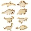 24pcs Unpainted Wooden Dinosaur Animal Cutouts, Pterosauria, Tyrannosaurus Rex DIY Craft Art Project