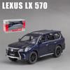 1/32 Scale Lexus LX570 Off-Road Alloy Diecast Car Model, Pull Back Metal Vehicle Toy with Sound and Light 6 Open Doors for Kids Adults Gift Collection