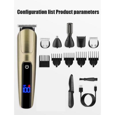 5-в-1 Мужская машинка для стрижки волос, электрический триммер для волос на теле, бритва для бороды, триммер для носа, набор для стрижки
