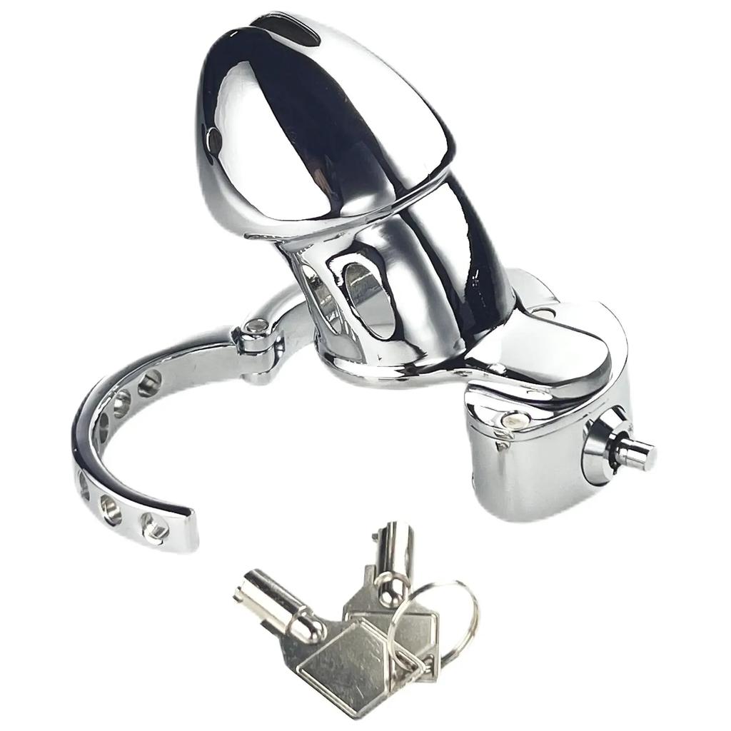 Регулируемая мужская металлическая клетка для тяжелого пениса с замком для птицы, клетка целомудрия, кольцо на член, рабское связывание, удерживающее секс-игрушка для мужчин