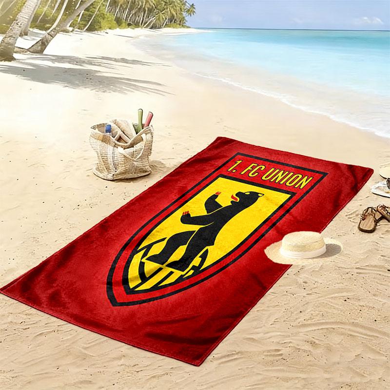 Union Crest Print Beach Towel, Large Soft Quick Dry Towel for Beach Camping Swimming