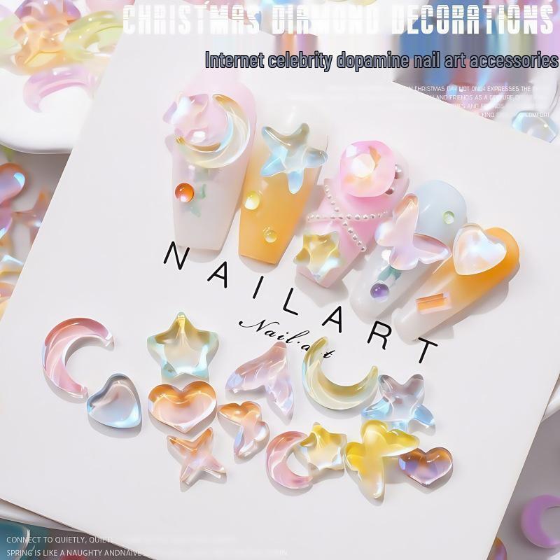 Мокка Глиттер Звезда Нейл-арт и Заколки для волос Аксессуары из смолы