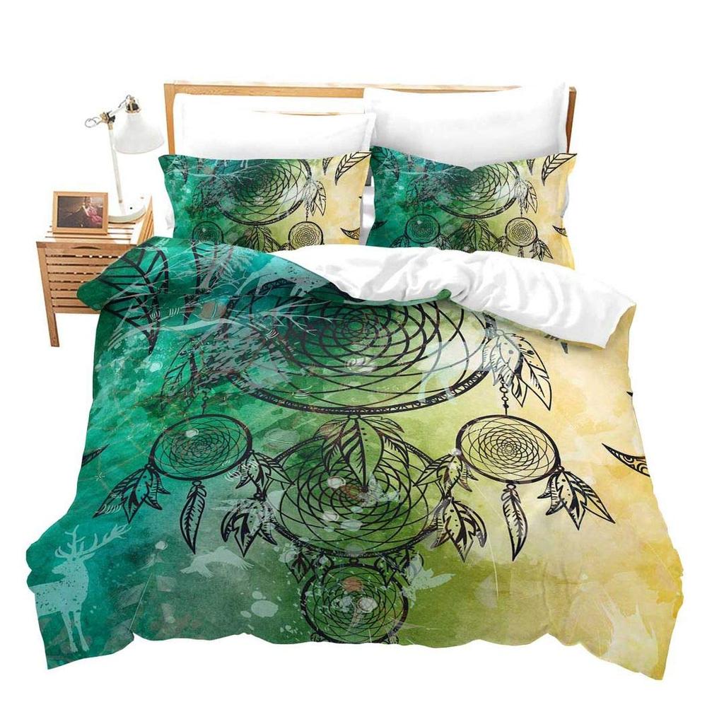 Cartoon Dreamcatcher Duvet Cover Collection Single King Feather Bedding Collection Microfiber Bohemian Comforter Cover For Girls Women Room