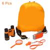 6Pcs Outdoor Exploration Binoculars Set Young Kids Educational Gift for Camping Hiking Orange
