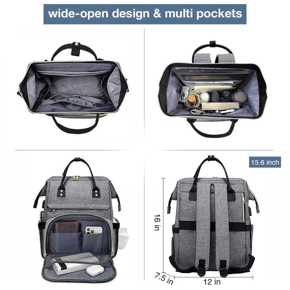 Men Women Fashion Business Computer Backpacks Travel Bags Purse Student Bookbag TeacherWork Backpack with USB Port 15.6-Inch Laptop Bag