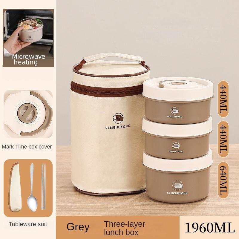 Ланч-бокс Портативный изолированный набор контейнеров для обеда Штабелируемый контейнер для обеда Bento из нержавеющей стали