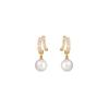 High-class temperament elegant micro-inlaid zircon silver needle earrings women's fashion commuter earclips hole-free exquisite earrings