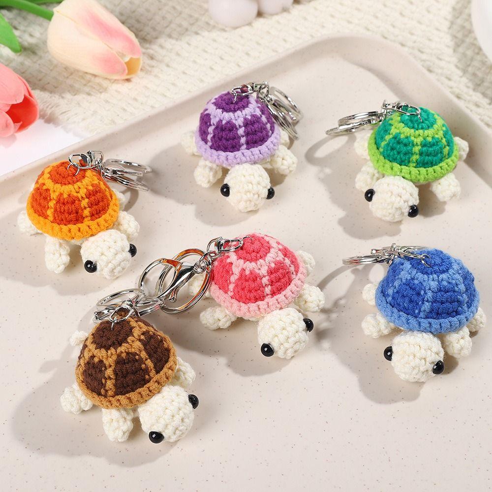 Mini Little Turtle Crochet Keychain Wool Knitting Turtle Doll Pendant Keychain Men