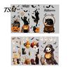 Easy Application Glass Ornaments 4Pcs Halloween Cartoon Window Clings, Pumpkin Ghost Scarecrow Stickers, Clings Removable Waterproof Decals