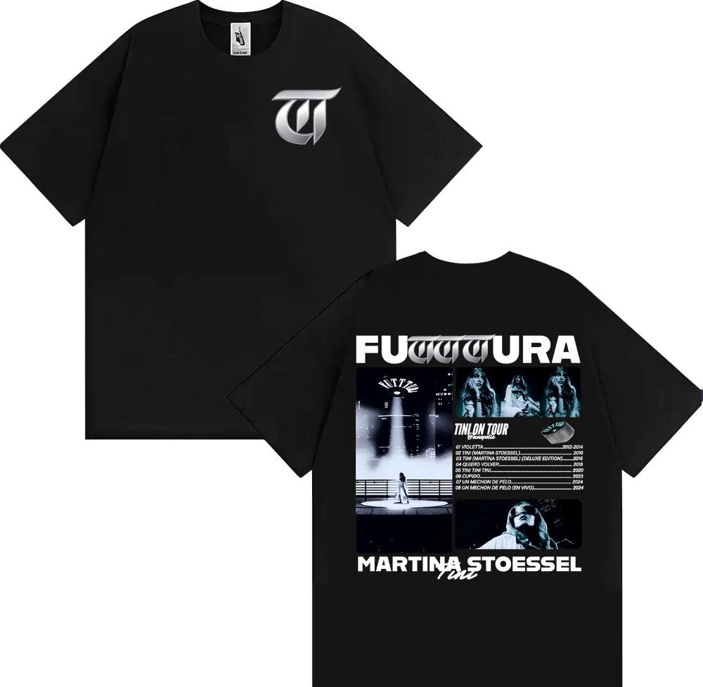 Singer TINI STOESSEL Futtura Album 2025 Tour T-shirt Men Women Fashion Oversized Retro T Shirt Cotton Casual Breathable T Shirt