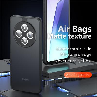 Для Xiaomi Poco C75 4G/Redmi 14R 5G/14C 4G Чехол Skin-Touch TPU+PC Матовый Корпус Телефона, Прозрачный Черный