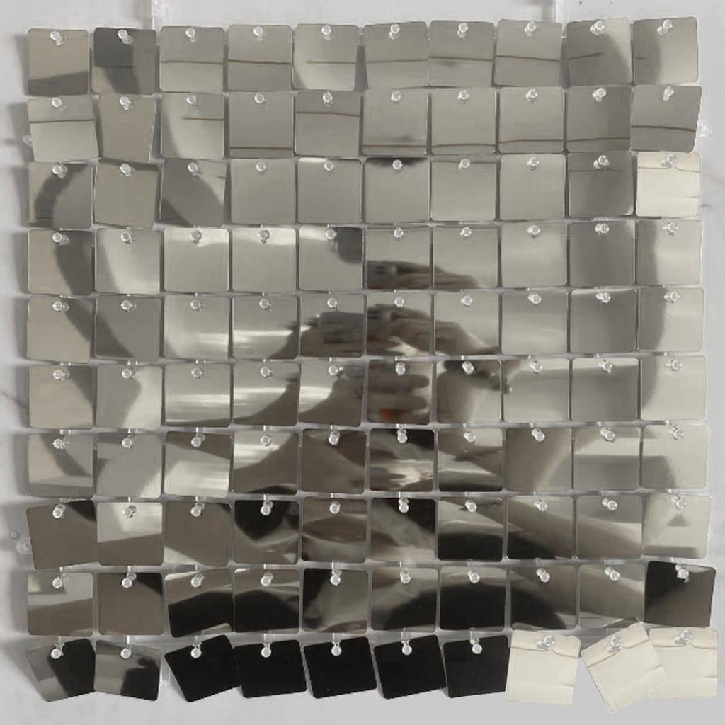 24PCS Shimmer Wall Panels Translucent Frame Shiny Sequin Backdrop Panel for Wedding Birthday Stage Decoration 30x30CM