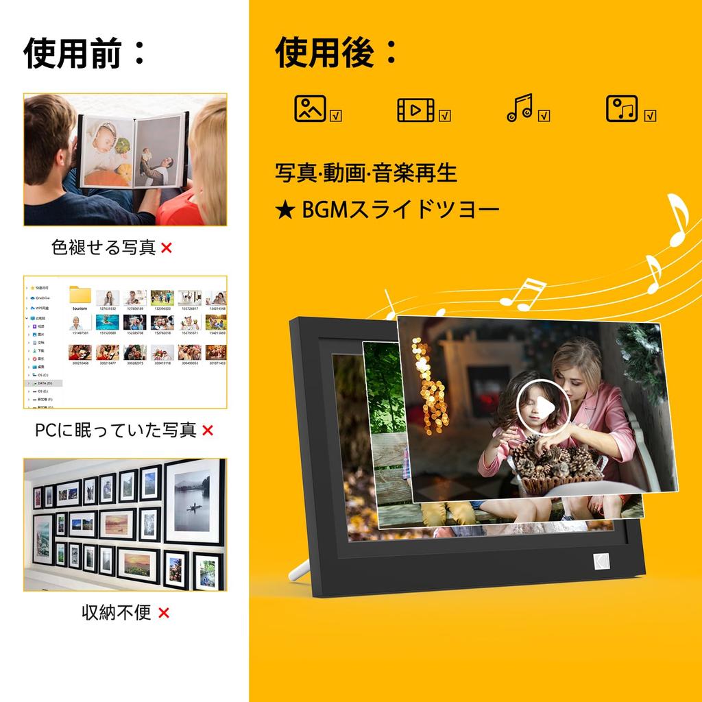 Для KODAK Wifi Цифровой Фото HD Google Фото Воспроизводит и Включает Внутренние Подставки Карты до Удаленный Рабочий Стол Идеальный Подарок на Годовщины и [Новый
