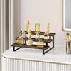 Wooden Display Riser Stand 3 Tier Perfume Display Stand Perfume Organizer with Metal Stand for Dresser Display Shelf for Cologn