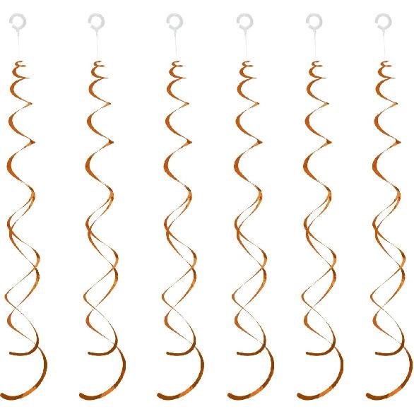 30 Pieces Gold Hanging Swirl Decorations Plastic Streamer Party Swirl Spiral Decorations for Ceiling, Wedding Baby Shower Birthday Party Supply