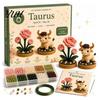 Meaningful Handmade Gift Sets 12 Zodiac Signs DIY Beaded Garden Kit, 3D Astrology Flower Craft Decorative Home Ornaments for Holidays Bead Kit