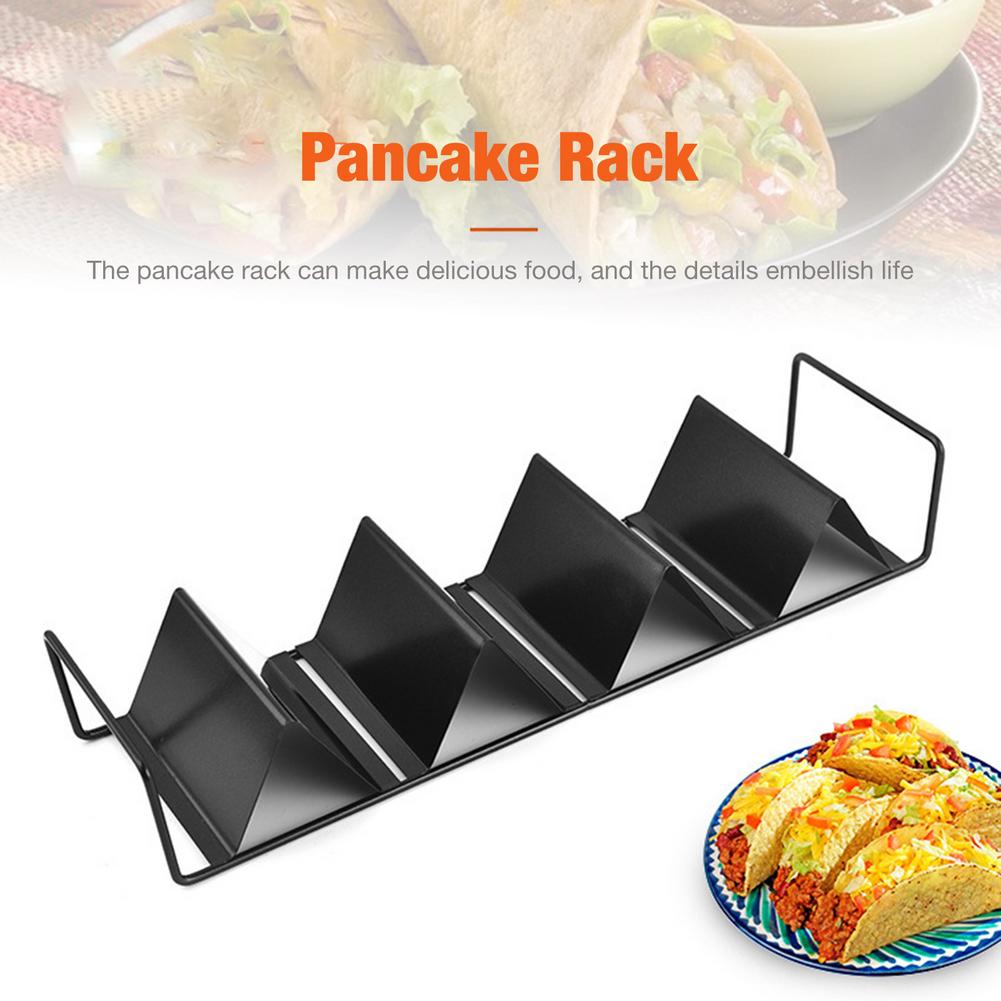 Stainless Steel Tacos Holder Frame Mexican W-shaped Pancake Rack Corn Hot Dog Spring Roll Rack Iron Tray Plate Cake Toast Holder
