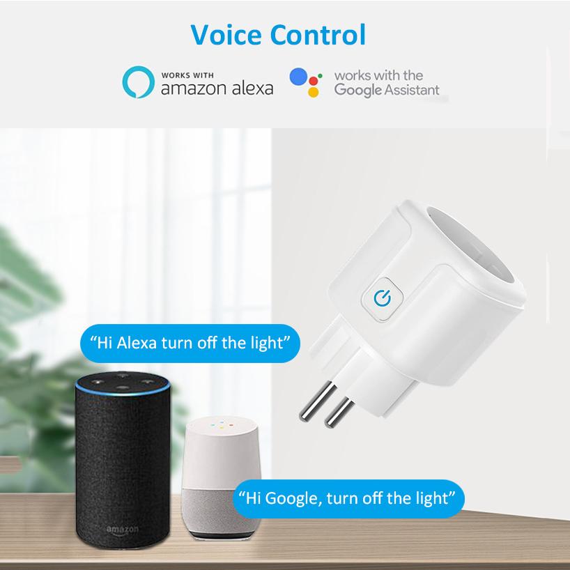 16A 20A умная розетка ЕС Wi-Fi умные розетки функция мониторинга времени голосовое управление работает с приложением Tuya Alexa Google Home