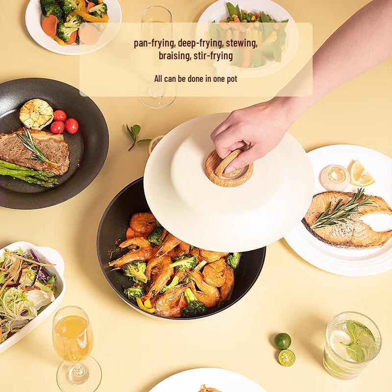 Sanhe DunDun 28cm Non-Stick Deep Stir-Fry Pan