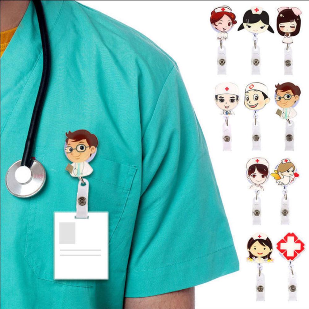 1PC Nurse ID Name Card Badge Reel Doctor Clips Name Card Holder Card Holder Clip Office Supplies Badge Holder Clip