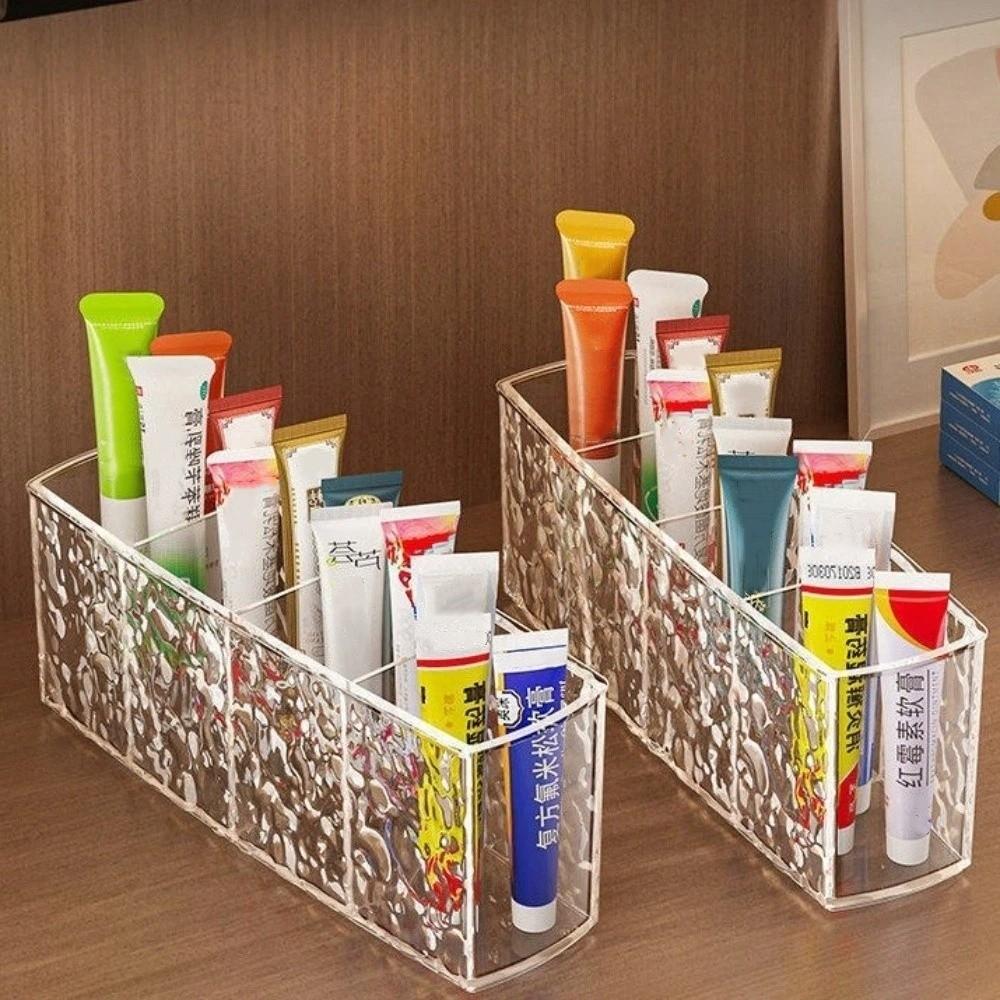 Multi Functional Makeup Brush Storage Tube Transparent Divided Storage Pen Holder Living Room