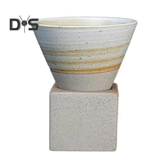 200 мл керамическая воронка для кофе с основанием, термостойкая кружка ручной работы в японском стиле для латте, капучино, чая, эспрессо, коническая кружка, подарок на день рождения