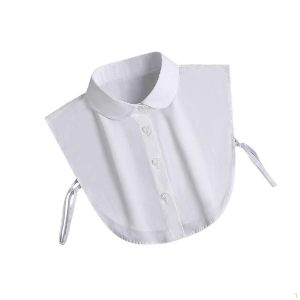 Women False Collar White Versatile Unique Blouse Top for Uniforms Outfits