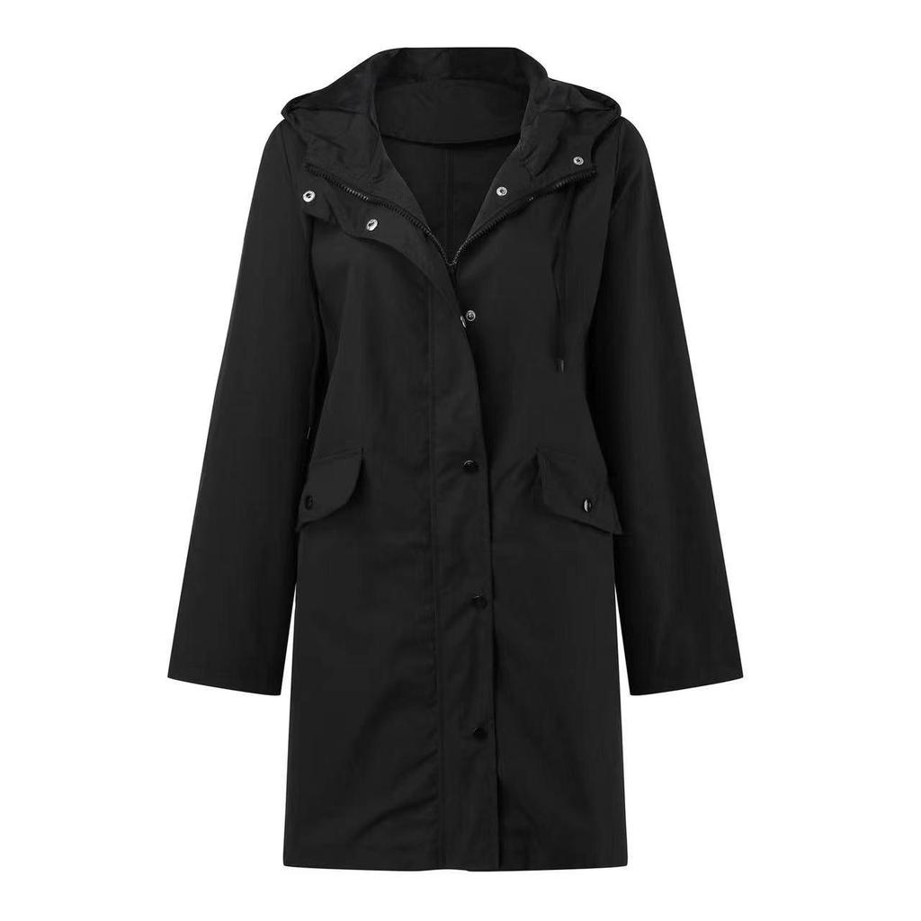 Женский тренчкот средней длины: Ветровка для осенне-зимних мероприятий на открытом воздухе, доступна в 7 цветах и 6 размерах.