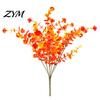 Easy Care Fake Plants Fall Artificial Flower with Eucalyptus Leaf, Lifelike Faux Plants, Decorative UV Resistant for Autumn Thanksgiving Harvest