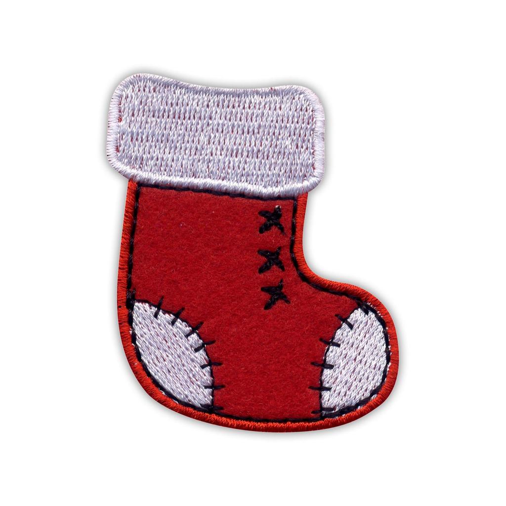 Patchion Christmas boot - Self-Adhesive Backing - Embroidered Patch/Badge/Emblem
