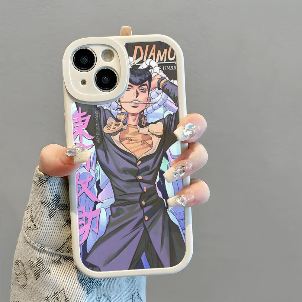 Чехол для телефона JoJo's Bizarre Adventure JoJo Аниме Новый 2025 Кожа ягненка Силикон Для светящегося IPhone 16 15 14 11 12 13 Pro Max Mini