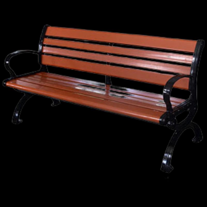 Outdoor Park Bench with Backrest