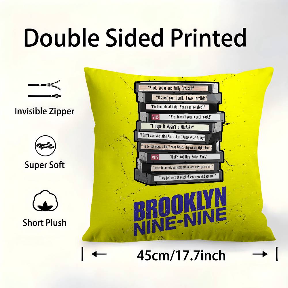 Sitcom BBrooklyn NineNine Pillow Covers Cartoon Sofa Decorative Home Doublesided Printing Short Plush Cute Cushion Cover