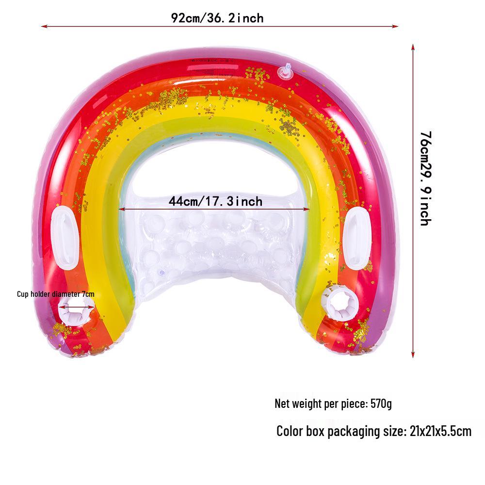 Inflatable U-Shaped Water Lounger with Sun Canopy