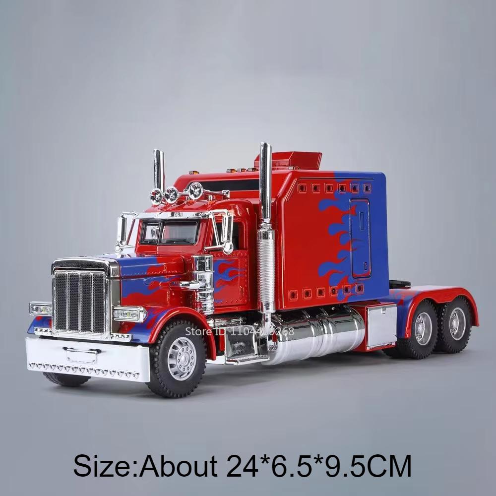 1:24 PETERBILT 389 Грузовик Игрушка Ходячий Трактор Модель Машины Сплав Литье под Давлением Звук Свет Модели Транспортных Средств Декор Салона Подарок