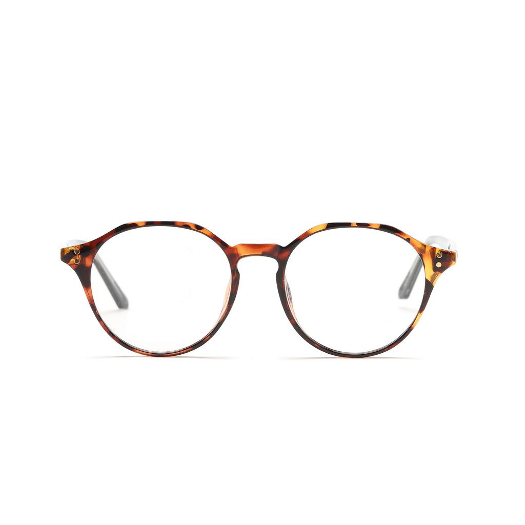 Glasses 95109 Vintage Round Rivet Tortoiseshell Frame Student Flat Mirror