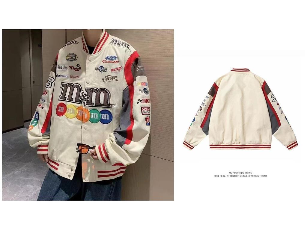 Ретро американская мотоциклетная куртка: Универсальный, Свободный крой, Хип-хоп стиль для мужчин и женщин