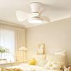 Modern Children's Room LED Ceiling Fan Light Variable Frequency Remote Control Dining Room Bedroom Small Fan Light 22 Inches