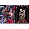 5D DIY Diamond Drawing Cartoon Woman Flower Skull Love Diamond Embroidery Cross Needle Kit Mosaic Home Decoration Gift