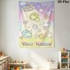 Name Custom Sumikko Wall Tapestry Aesthetic Wall Hanging Printed Fabric Blanket Decorative Tapestries for Bedroom Living Room Home Decor