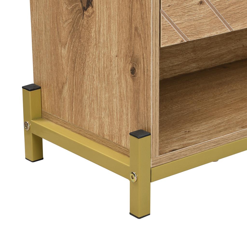 Modern Shoe Rack in Wood Look – 4-Door Shoe Cabinet – Space-Saving Shoe Cabinet for Entrance Area, Hallway or Hallway – Sturdy and Stylish