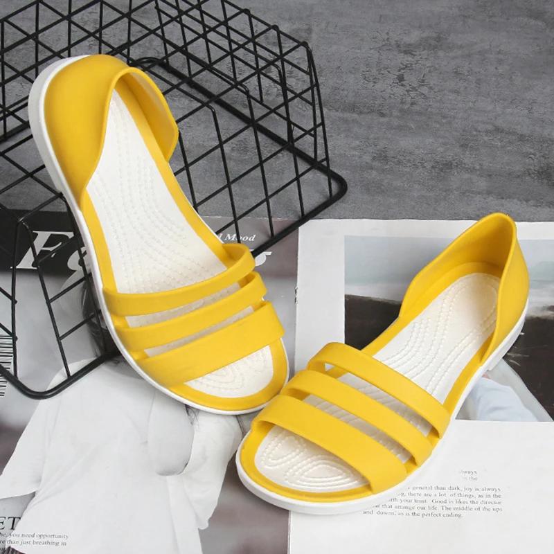 Fashion Fashion Open-Toed Slides Shoes For Women Summer Flat Sandals Candy Color Casual Beach Outdoot Female Ladies Jelly Slippers