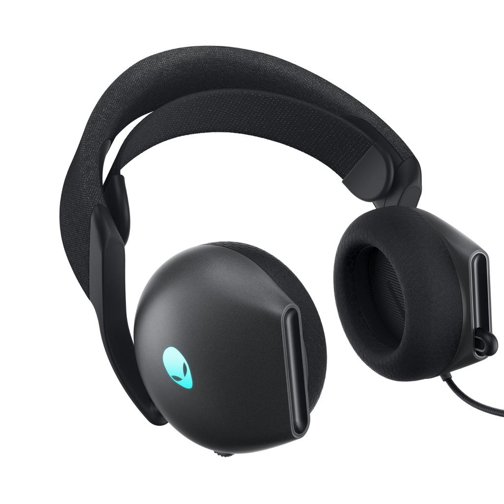 Проводная игровая гарнитура Alienware AW520H Dark Side, 40 мм, сертифицированная Dolby, выдвижной микрофон, ИИ-шумоподавление, легкая, RGB, проводное USB-подключение - Moon, Hi-Res
