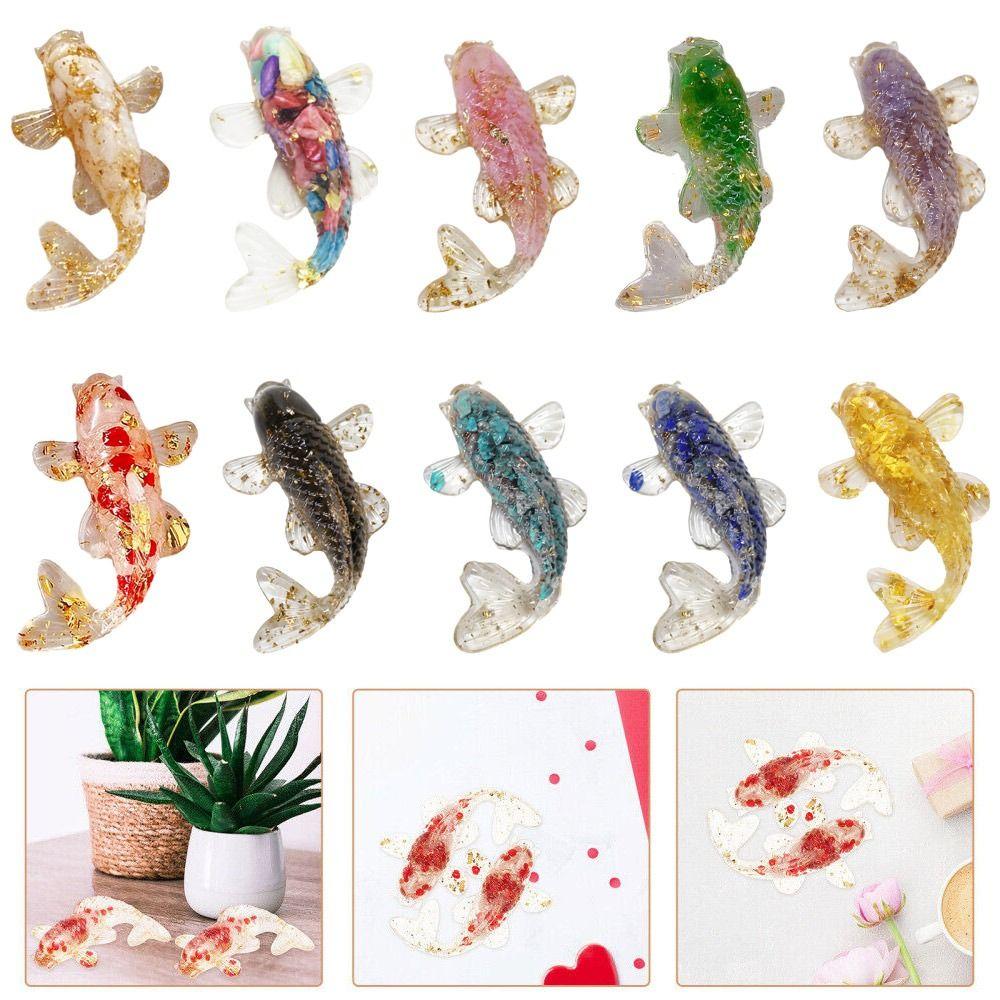 Resin Epoxy Crystal Gravel Carp Ornament Home Decoration Crystal Fish Figure Home